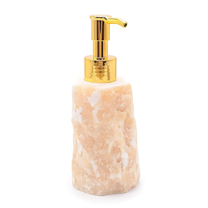 DISTRIBUTEUR DE SAVON PIERRE BRUTE CALCITE ORANGE A