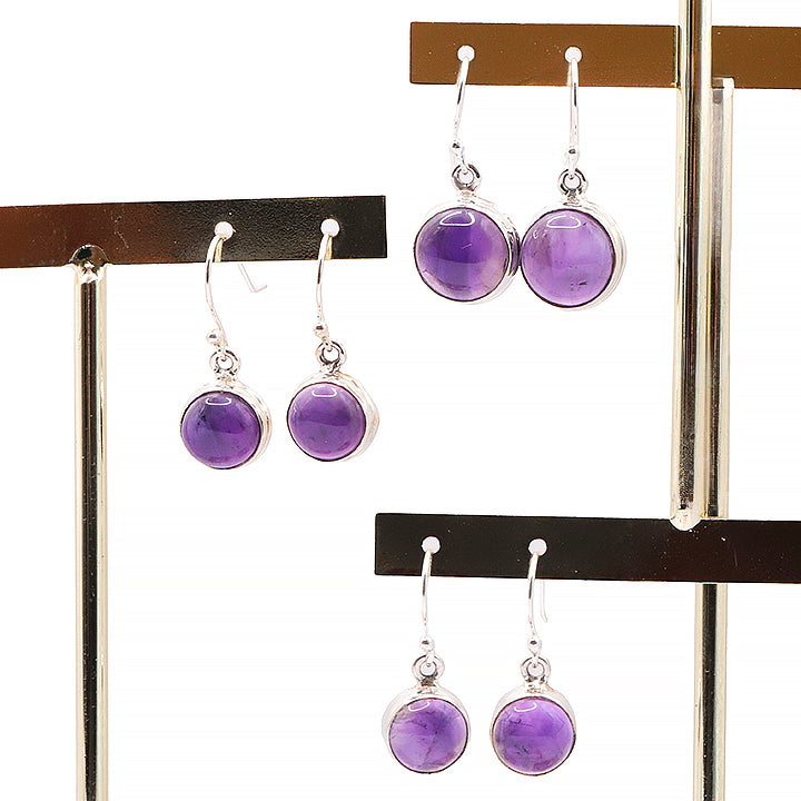 BOUCLES D'OREILLES ARGENT 925 AMÉTHYSTE AAA MODÈLE 1