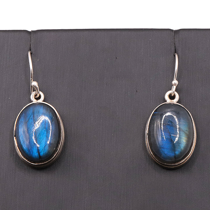 BOUCLES D'OREILLES ARGENT 925 LABRADORITE AAA MODÈLE 2