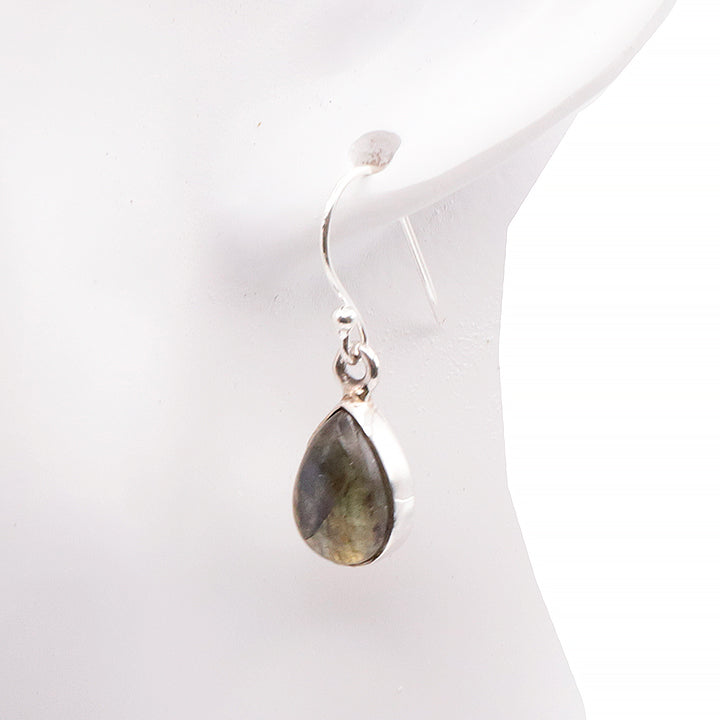 BOUCLES D'OREILLES ARGENT 925 LABRADORITE AAA MODÈLE 3