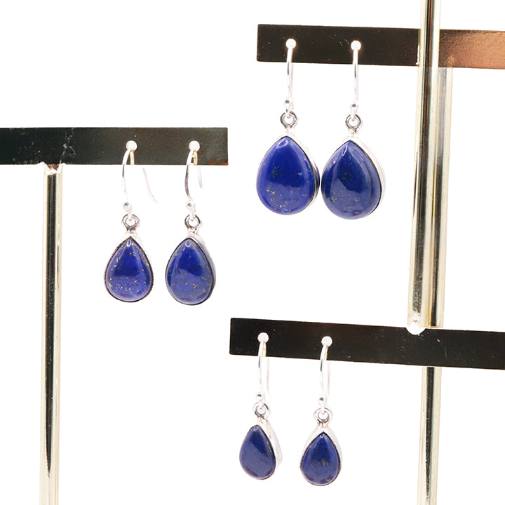 NOUVEAUTÉS BOUCLES D'OREILLES ARGENT 925 LAPIS LAZULI AA MODÈLE 3