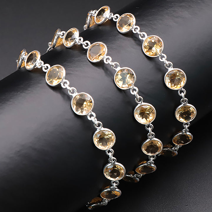 BRACELET ARGENT 925 CITRINE FACETTÉE AAA MODÈLE 1