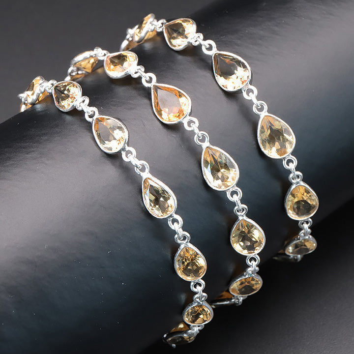 BRACELET ARGENT 925 CITRINE FACETTÉE AAA MODÈLE 4