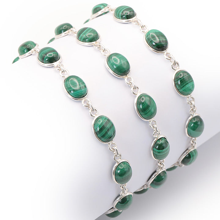 BRACELET ARGENT 925 MALACHITE AA MODÈLE 3