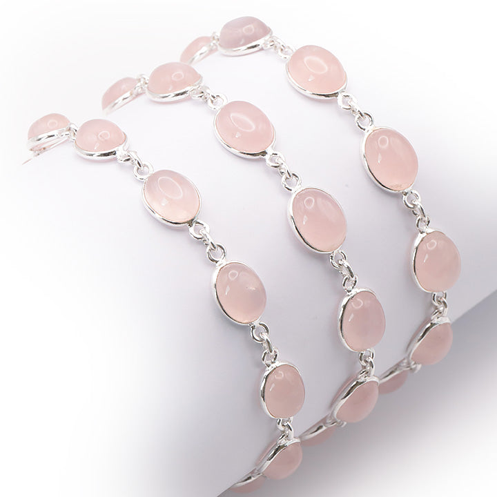 BRACELET ARGENT 925 QUARTZ ROSE AA MODÈLE 3