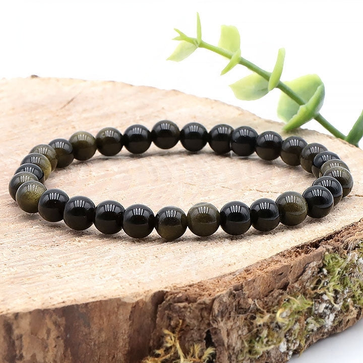 BRACELET OBSIDIENNE DORÉE A