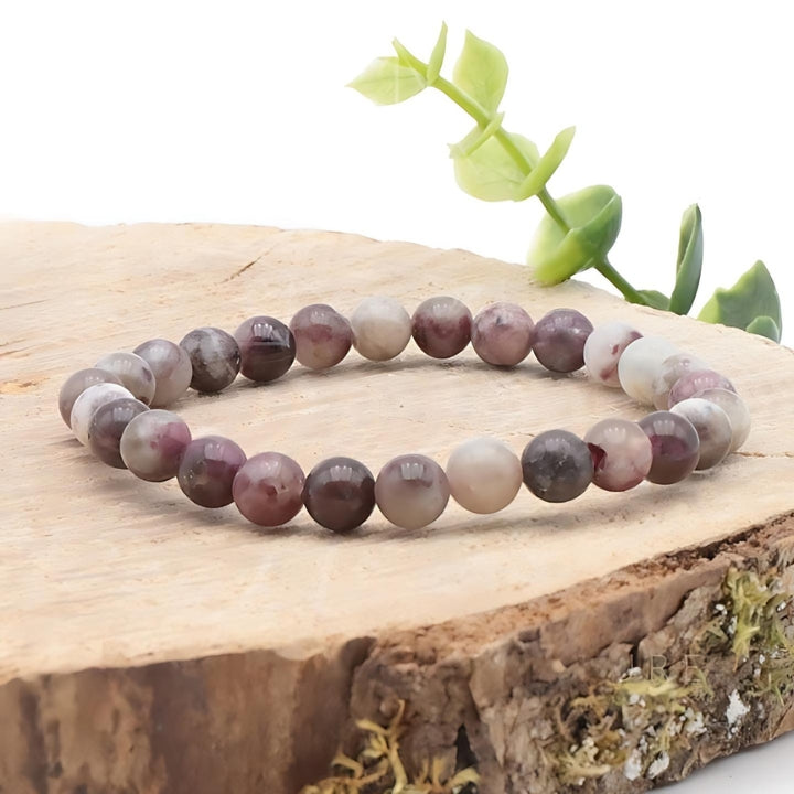 BRACELET TOURMALINE ROSE SUR QUARTZ A+