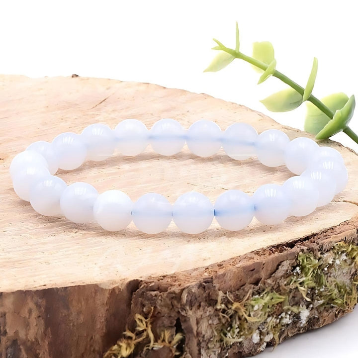 BRACELET CALCEDOINE BLEUE AAA