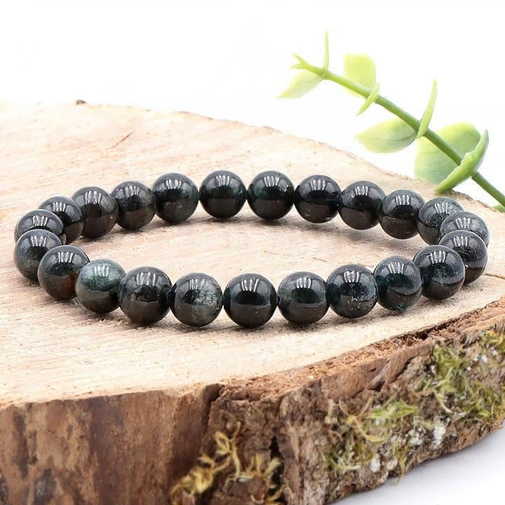 BRACELET  CYANITE VERTE NOIRE AA