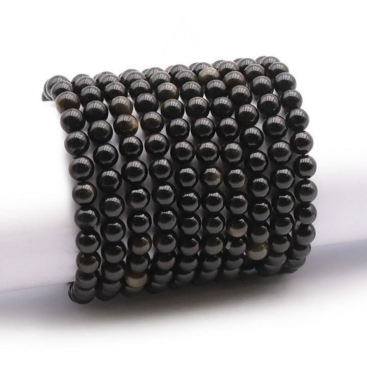 BRACELET OBSIDIENNE DORÉE A