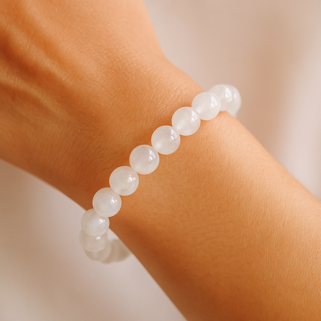 BRACELET PIERRE DE LUNE BEIGE A