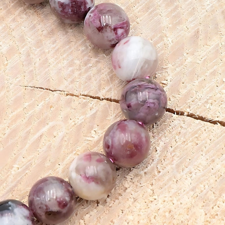 BRACELET TOURMALINE ROSE SUR QUARTZ A+