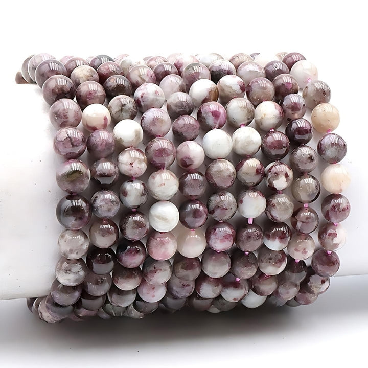 BRACELET TOURMALINE ROSE SUR QUARTZ A+