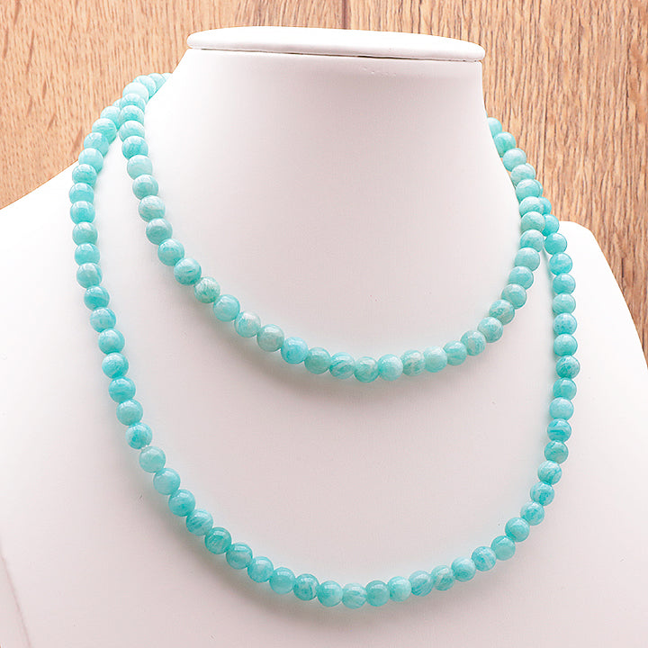 COLLIER BOULE AMAZONITE A+