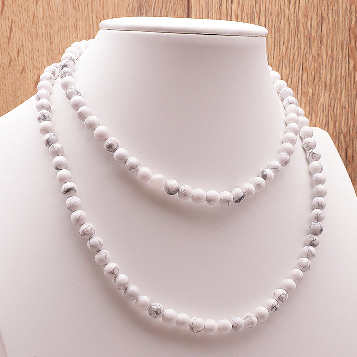 COLLIER BOULE HOWLITE BLANCHE A