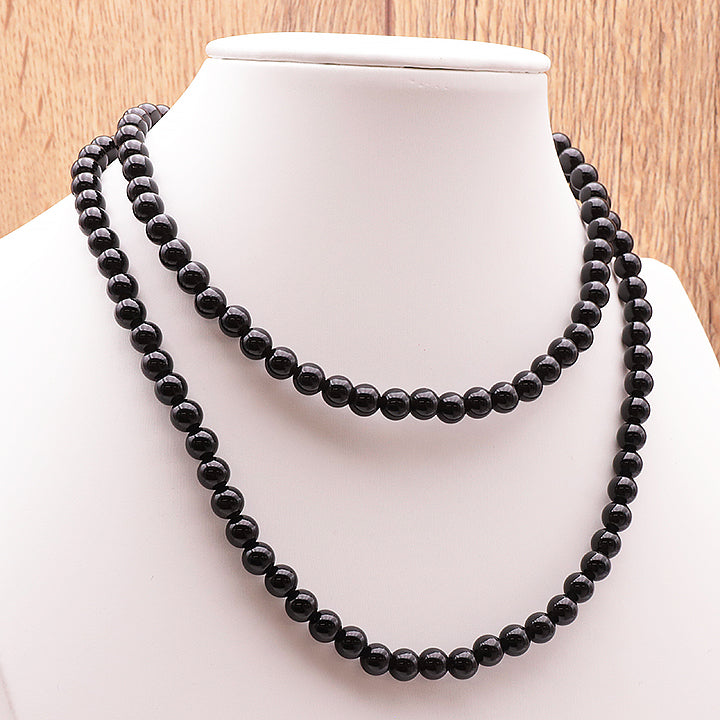 COLLIER BOULE OBSIDIENNE NOIRE A