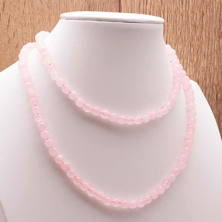 COLLIER BOULE QUARTZ ROSE A