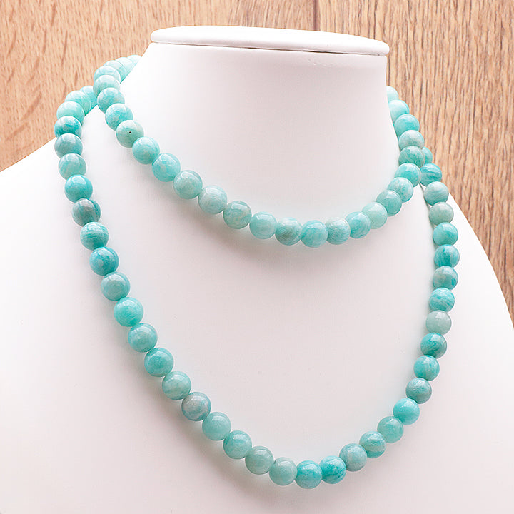 COLLIER BOULE AMAZONITE A+