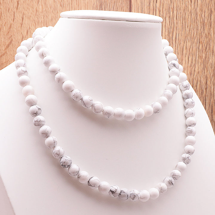 COLLIER BOULE HOWLITE BLANCHE A