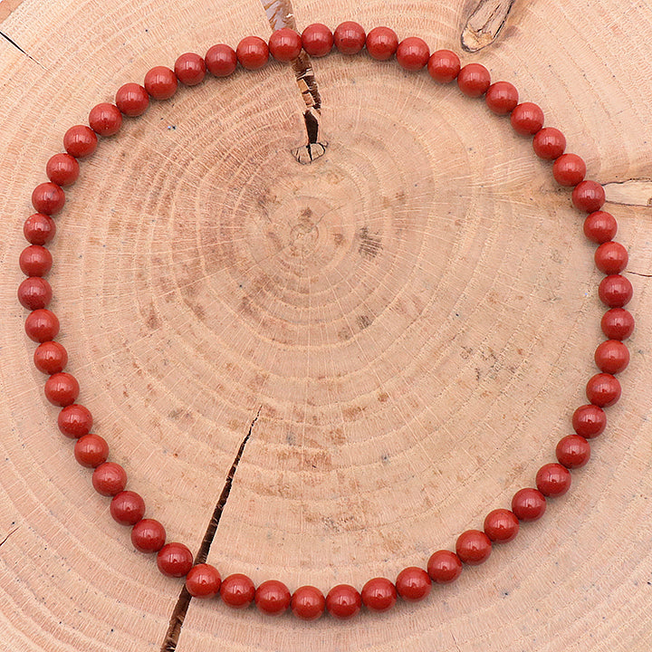 COLLIER BOULE JASPE ROUGE A