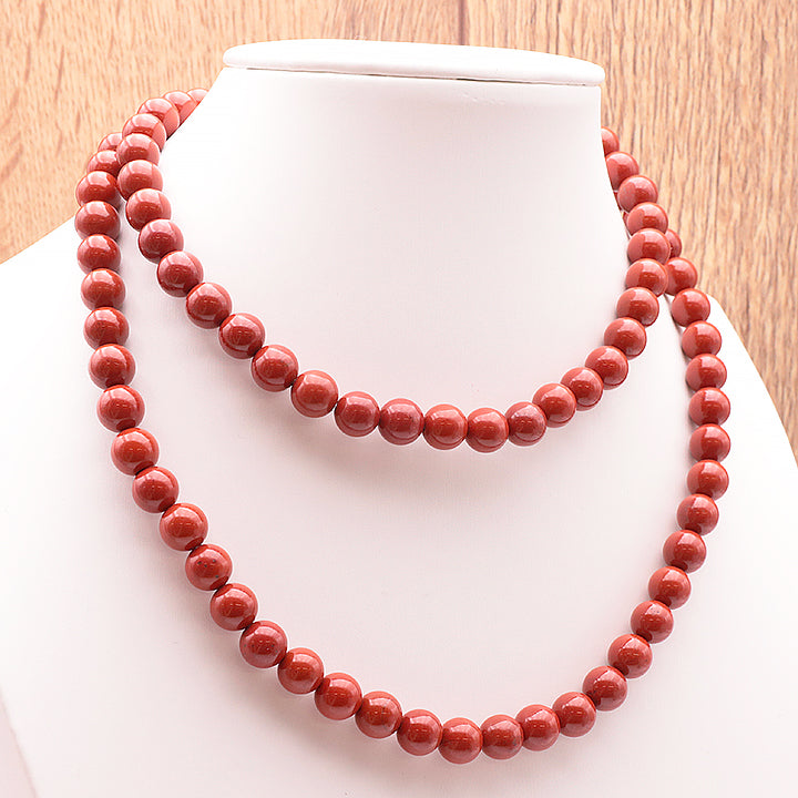 COLLIER BOULE JASPE ROUGE A