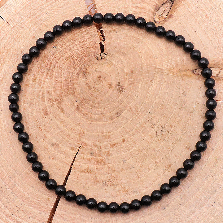 COLLIER BOULE OBSIDIENNE NOIRE A