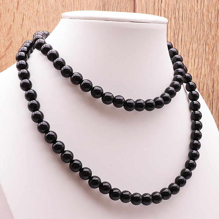 COLLIER BOULE OBSIDIENNE NOIRE A