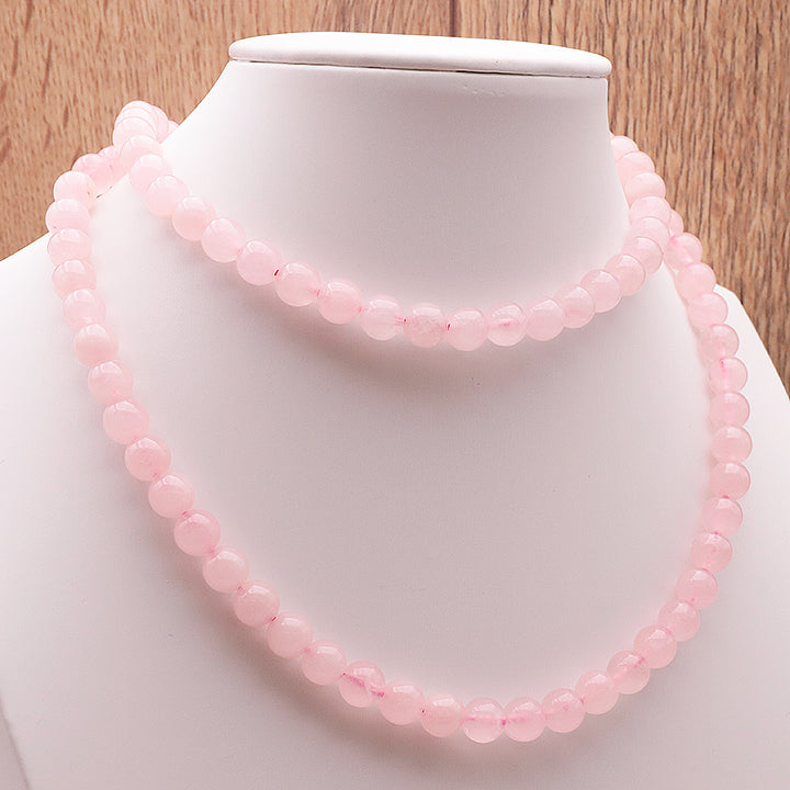 COLLIER BOULE QUARTZ ROSE A