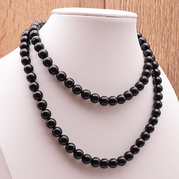 COLLIER BOULE TOURMALINE NOIRE A