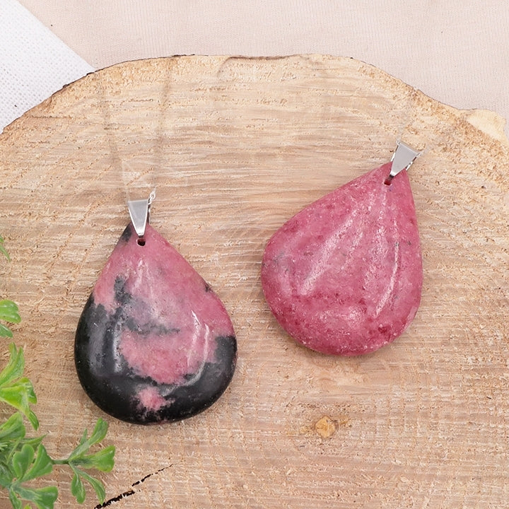 PENDENTIF GOUTTE RHODONITE AA+